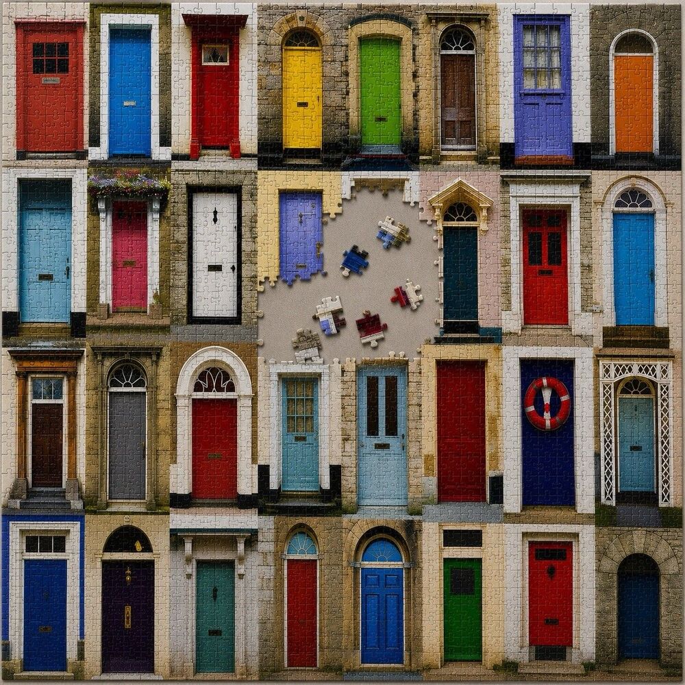 Puzzle Melissa & Doug Knock Knock 1000 Piece Jigsaw Colorful Doors Adult 12+